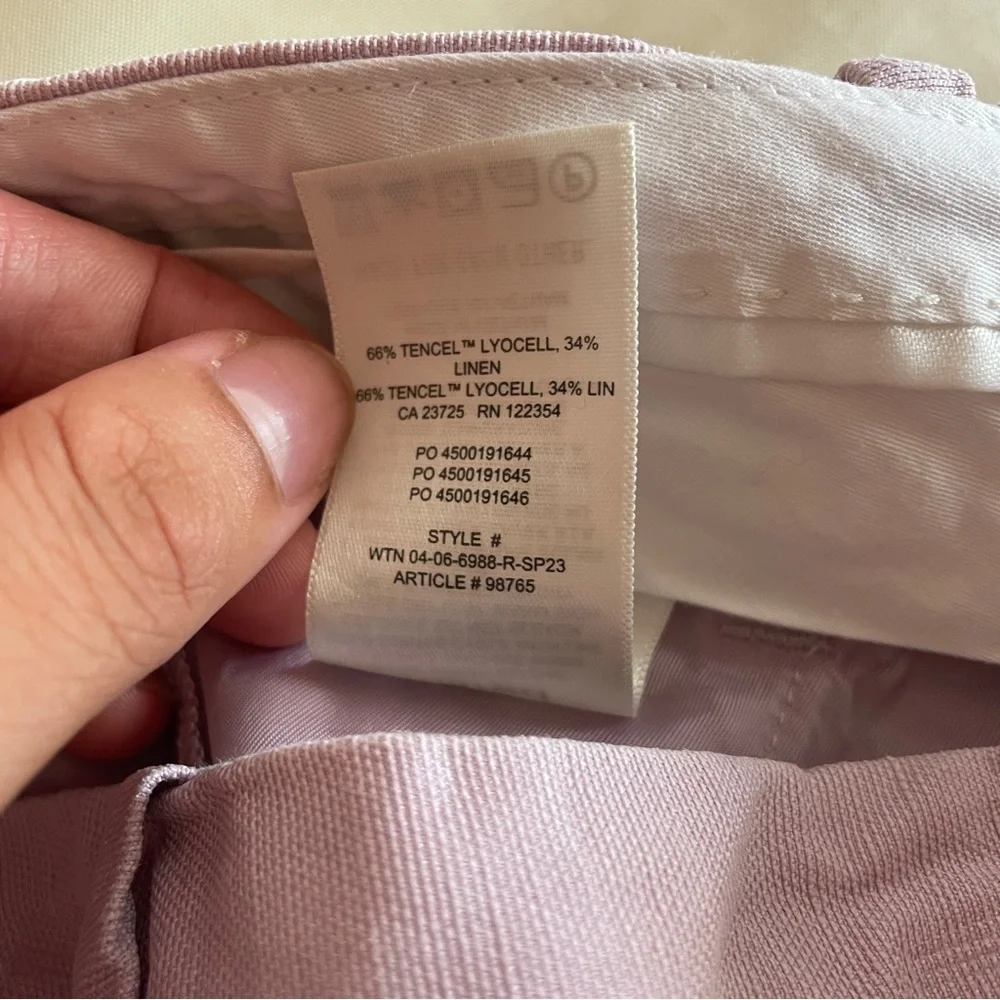 Aritzia- The Effortless Pant Linen Lavender Orchid Size 4 Wide Leg Trousers